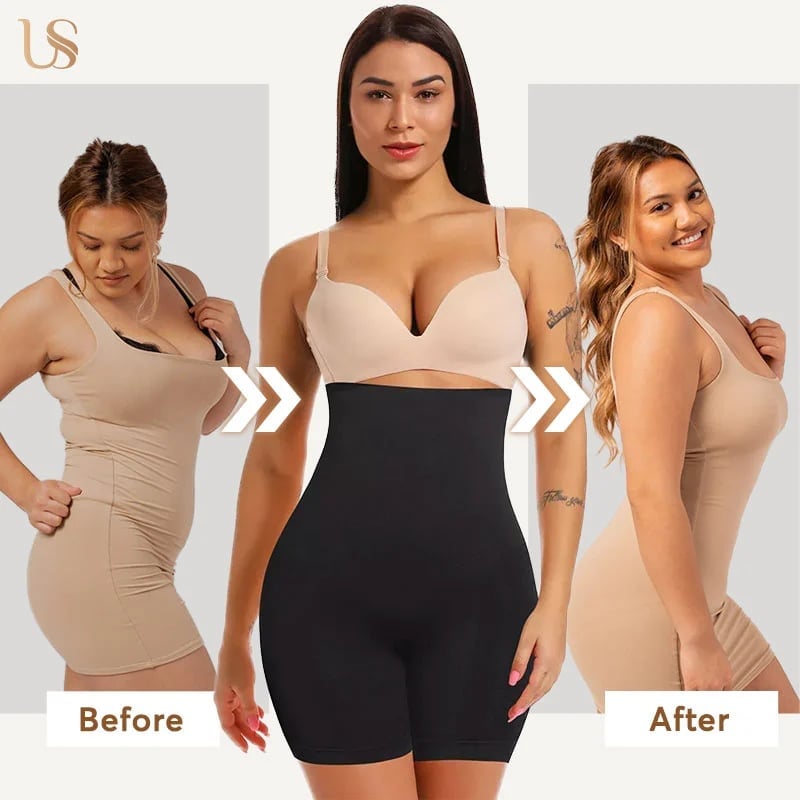 4-in-1 Shaper - Quick Slim Shape Wear Tummy, Back, Thighs, Hips - Black/Efffective Seamless Tummy Tucker